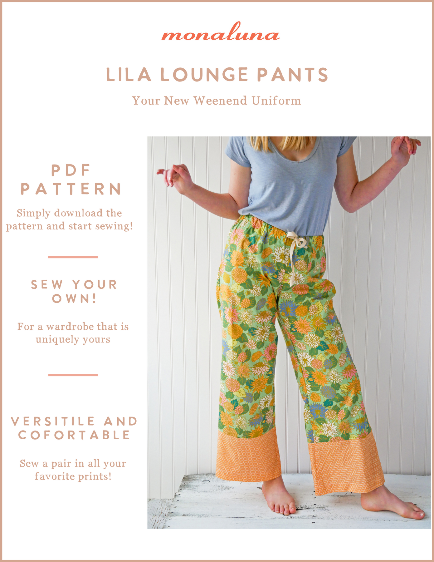 Lila Lounge Pants - PDF Pattern – Monaluna